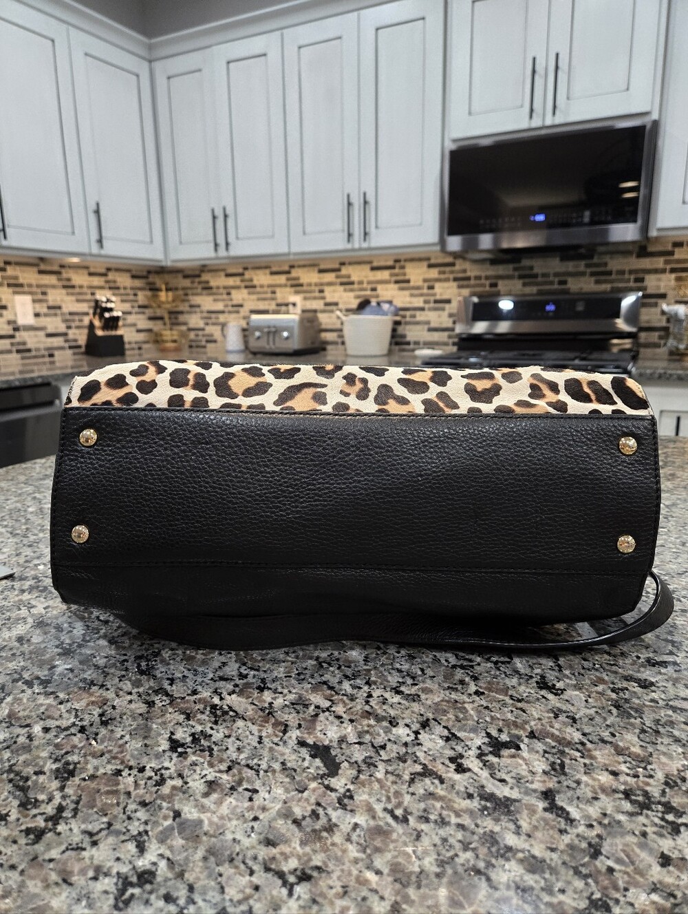 Michael Kors Leopard Calf Hair Hamilton Satchel - Picture 10 of 15